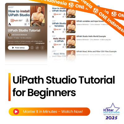 UiPath Studio Tutorial for Beginners - ONE Indonesia
